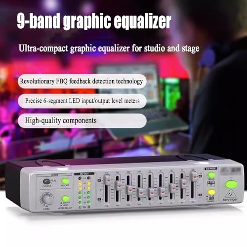 Ecualizador gráfico profesional de 9 bandas, sintonizador de audio de alta precisión con filtro de corte bajo y pantalla LED, para grabación en estudio, actuaciones en vivo y sistema estéreo doméstico miniatura 2