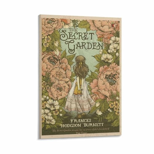 Frances Hodgson Burnett Novel The Secret Garden Vintage Cover Creative Poster (2) Canvas Painting Wall Art Poster for Bedroom Living Room Decor 16x24inch(40x60cm) Frame-style