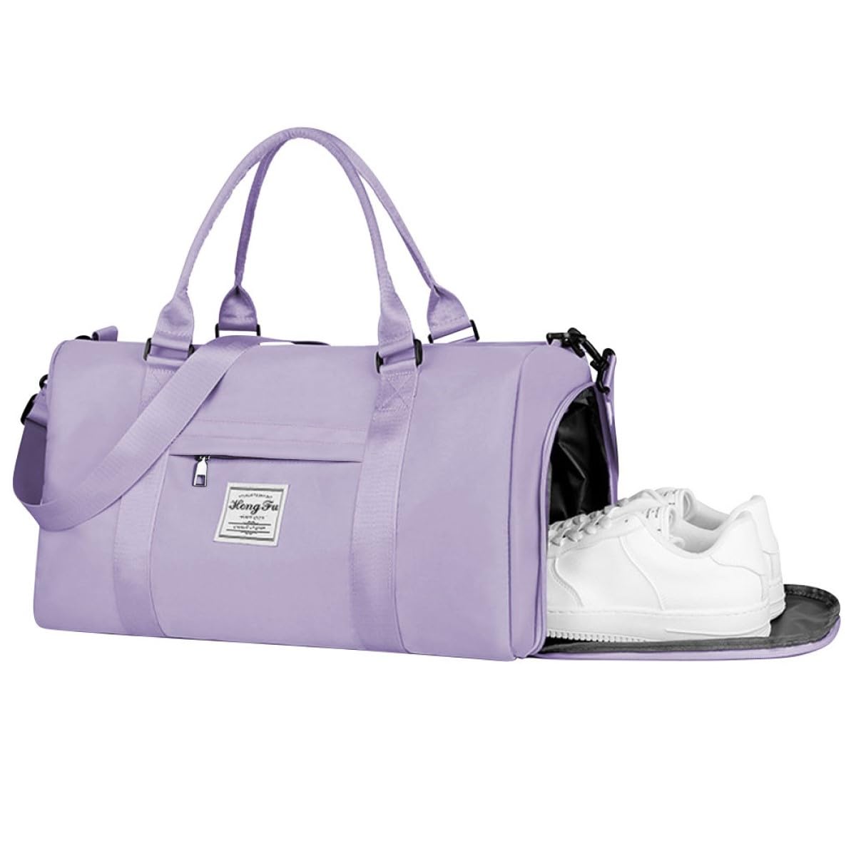 Flintronic Sporttasche Reisetasche, Reise Duffel Bag, Sport Duffel mit Schuhfach & Nassfach, Wasserdichte Übernachtungstasche, Reisetasche Gepäcktasche für Sport & Reisen für Herren Damen, Helles Lila