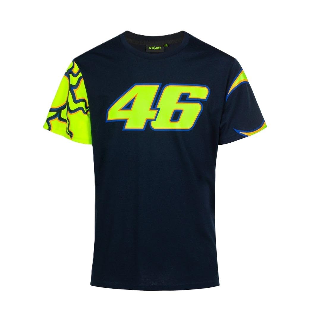 Valentino Rossi Sole Luna The Doctor Heritage Adult T-Shirt, Blue, Black, Large
