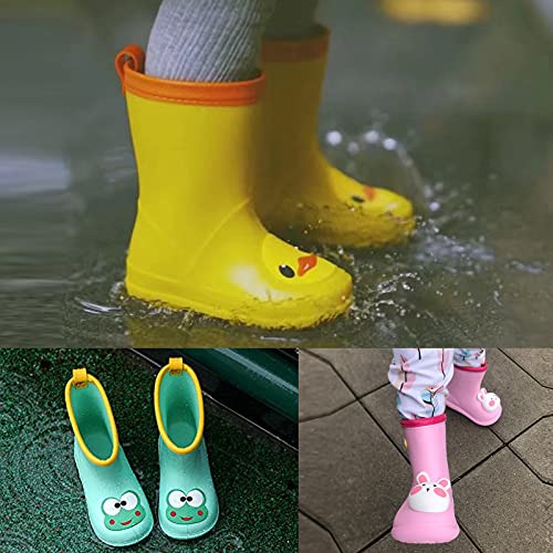 AIEOE Rubber Non-Slip Rain Boots for Toddler Little Girls Boys Big Kid Cartoon Waterproof Gardening Rain Shoes Boots Easy on Mud Boots Rainy Day School Outdoor Weekend3