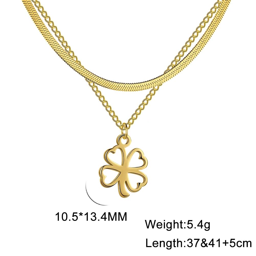 HHRLCH Halskette mit vierblättrigem Kleeblatt aus 925er-Sterlingsilber für Damen und Mädchen, minimalistischer Kleeblatt-Anhänger – Halskette mit vierblättrigem Kleeblatt, Alhambra-Halskette,