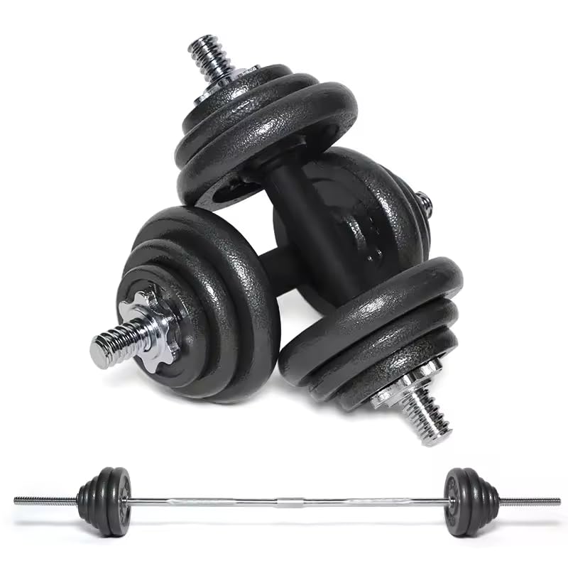 Strongway Adjustable Dumbbells Barbell Weights Set (30KG) Cast Iron