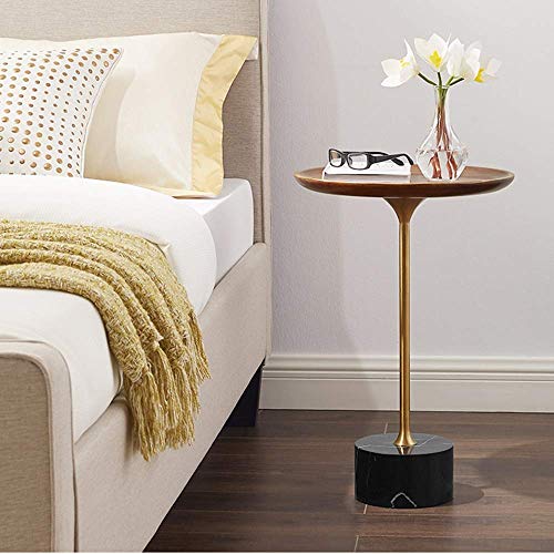 Table basse bois massif et marbre au design chic - 3