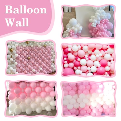 Image of Pink White Link Balloons,60Pcs 6Inch Baby Pink and White Latex Linking Balloons for Birthday Valentine's Day Baby Shower Wedding Anniversary Party Decorations