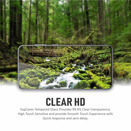 Image of SupCares Tempered Glass for Samsung Galaxy S25 FE (6.7 Inch) With Installation Kit | 9H Edge to Edge Screen Protector | Black
