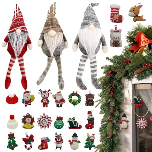 Calendrier de compte à rebours 2025 et 24 figurines lutin de décoration fête