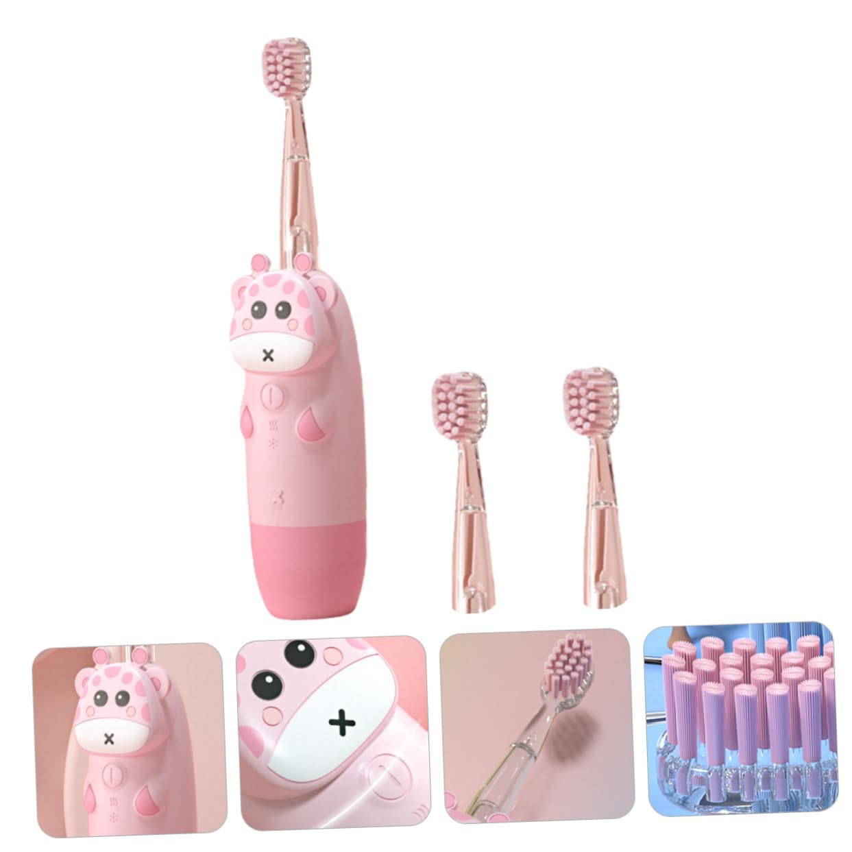 Healvian 1 Juego de Cepillo de Dientes Eléctrico Sónico para Niños Velocidad Ajustable, Resistente al Agua y Temporizador Integrado, Adecuado para Cuidado Bucal Diario en Casa y Viaje