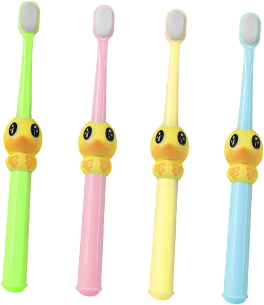 COLLBATH 4pcs Boys and Girls Oral Care Toothbrushes Cartoon Toothbrush u Shape Soft Bristle