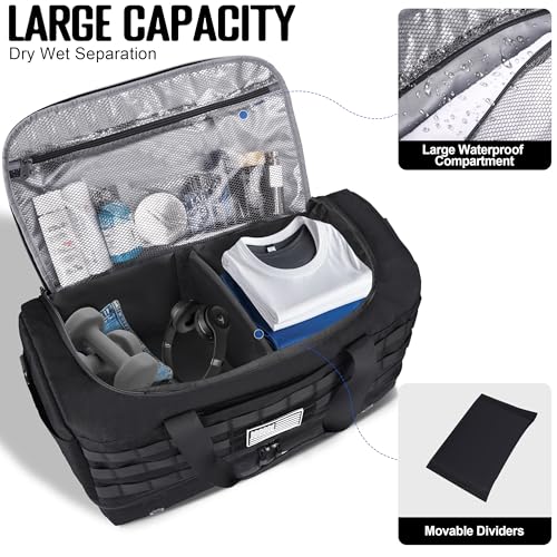 MOZETO Black Duffle Bag for Men