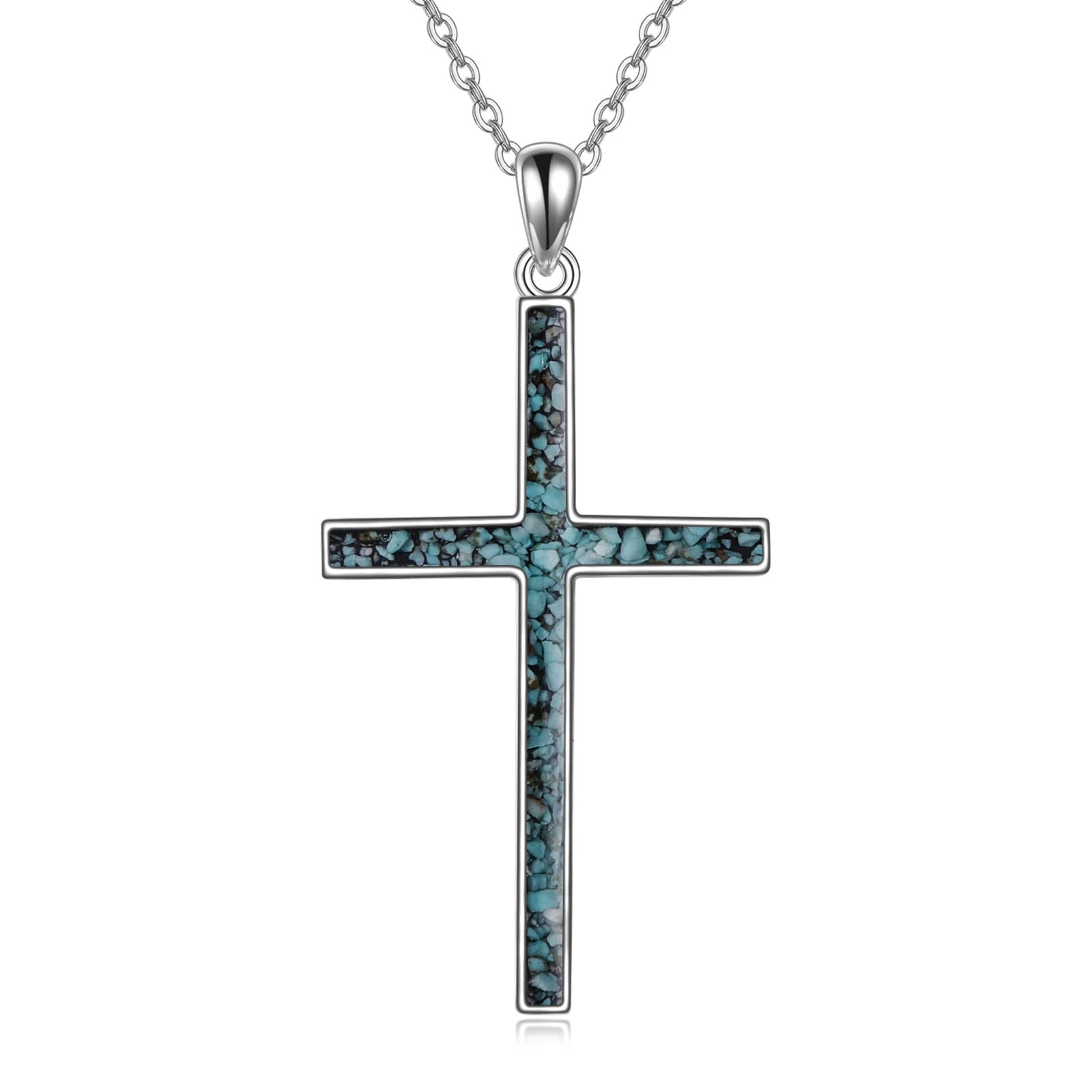 YFN Keltisches Kreuz Halskette Sterling Silber Keltische Knoten Anhänger Abalone Shell Kreuz Schmuck Geschenke für Damen Herren
