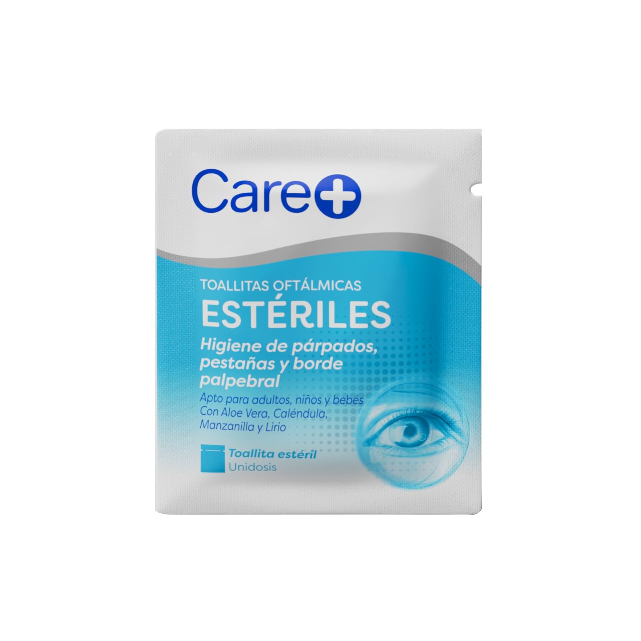 Salviette oftalmiche Care+ - Igiene quotidiana per palpebre, ciglia e bordi delle palpebre - aloe vera, calendula, camomilla e giglio - 60 salviette