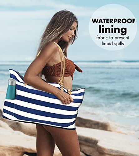Image of Keho Waterproof Beach Bag with Pockets For Women (Sandproof)
