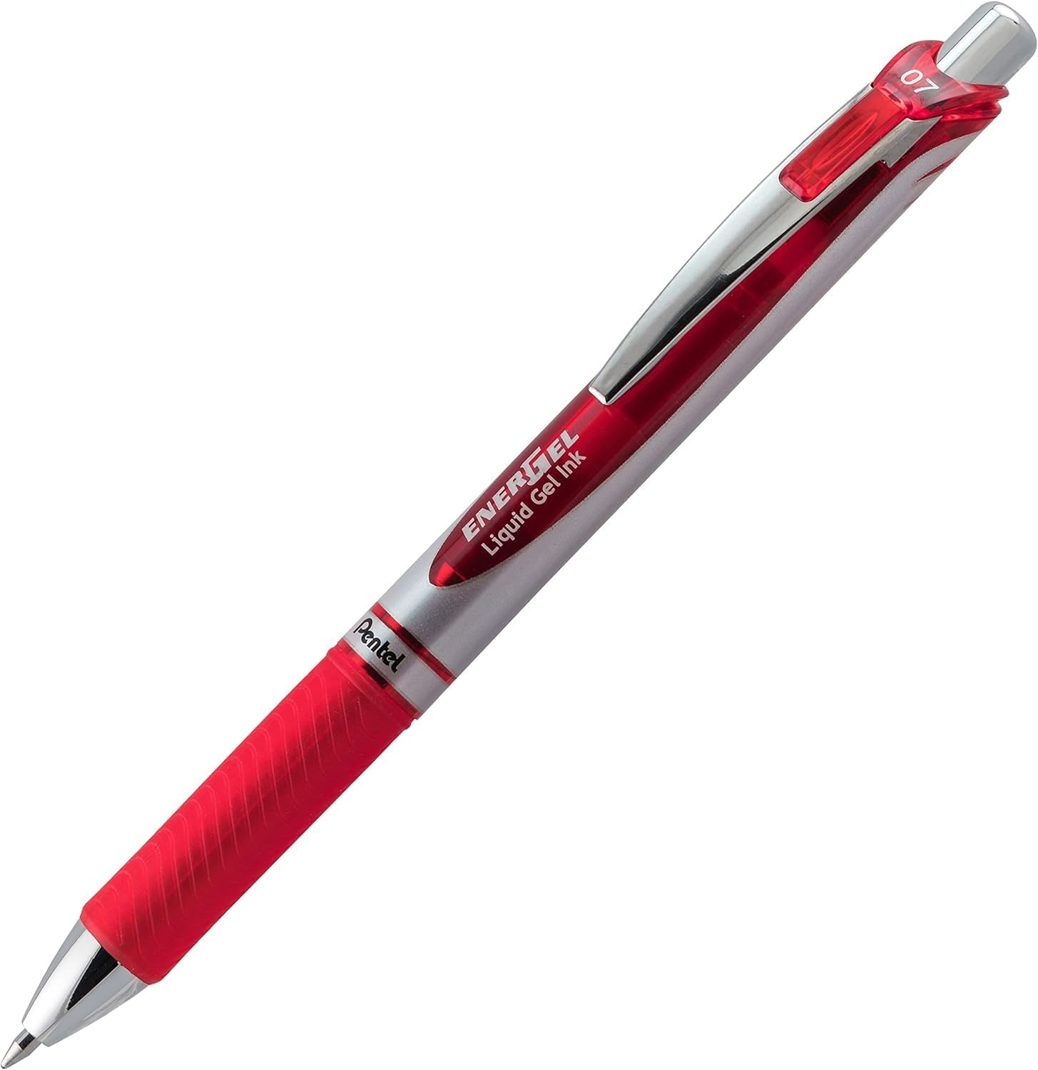 Pentel Energel 0.7mm Deluxe RTX Liquid Gel Ink Pens, Metal Tip, Pack of 10 Pens; 5 Black 3 Blue and 2 Red