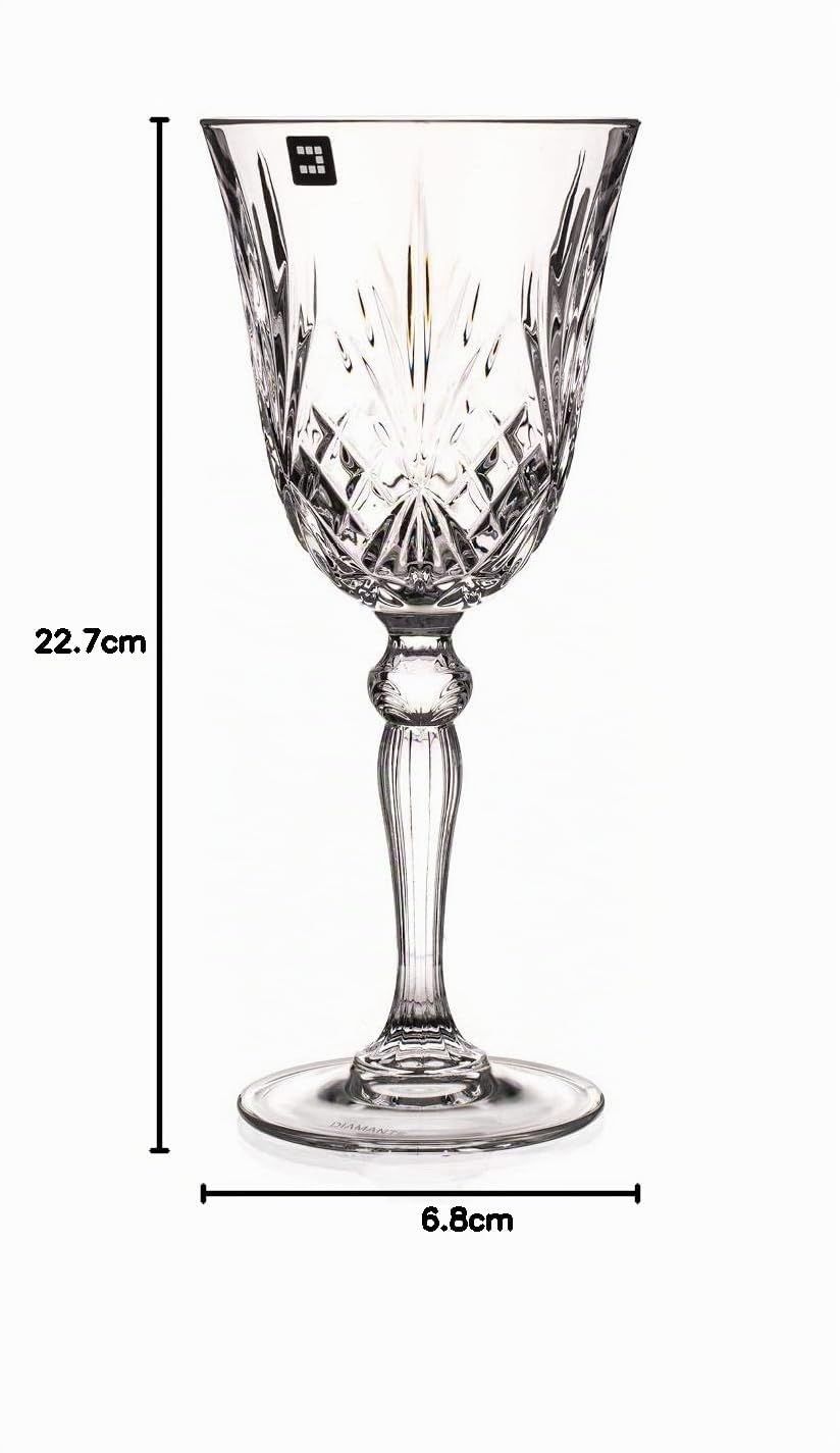 DIAMANTE Chatsworth Lot de 2 verres à vin en cristal de qualité supérieure