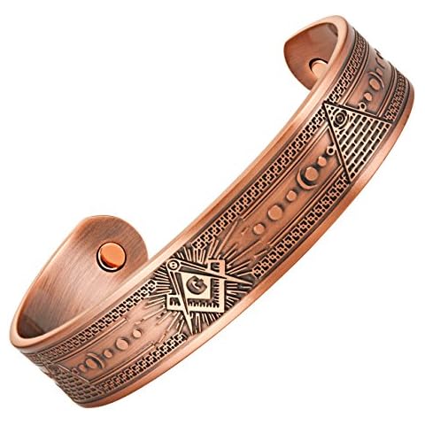 MasonicMan Masonic Men's Pure Copper Adjustable Bracelet Bangle (Copper) Cover