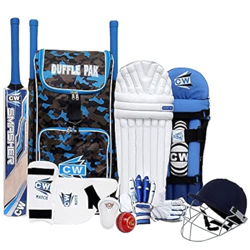 Image of CW Tournament Cricket Training Kit All Things | Right & Left Hand Full Cricket Set | for Girls & Boys Batting Gears Backpack Bag (Full Size for 14+ & Up, Right Hand)