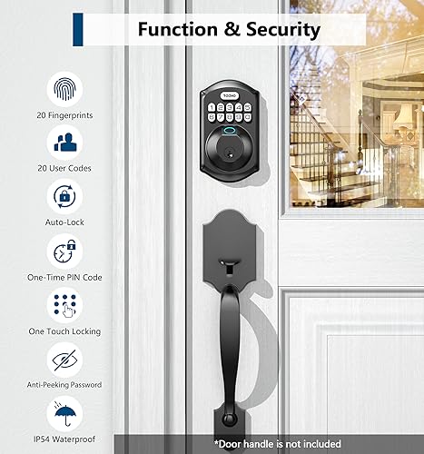 Teeho TE002-1 Fingerprint Door Lock - Keyless Entry Door Lock - Electronic Keypad Deadbolt Lock thumb #4