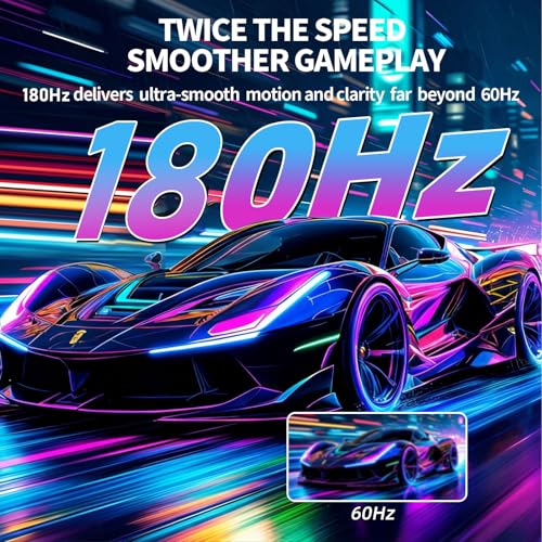 Image of ZZA 32 Inch Curved Gaming Monitor 180Hz Computer Monitor, FHD 1080P 1500R HDR Gaming PC Monitor, FreeSync, Ultra-Fast 1ms Monitor for Gamer, HDMI 2.0, DisplayPort 1.4 VESA Compatible