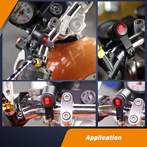 Image of ATV Light Switch 12V Waterproof Aluminum Alloy Motorcycle Handlebar Switches for Motorcycle ATV UTV- Fits 7 /8 inch Handlebars (22mm) Red 2 Pieces