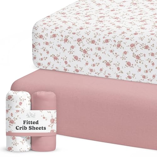 Crib Sheets Neutral 2-Pack, Organic Cotton, Juliette