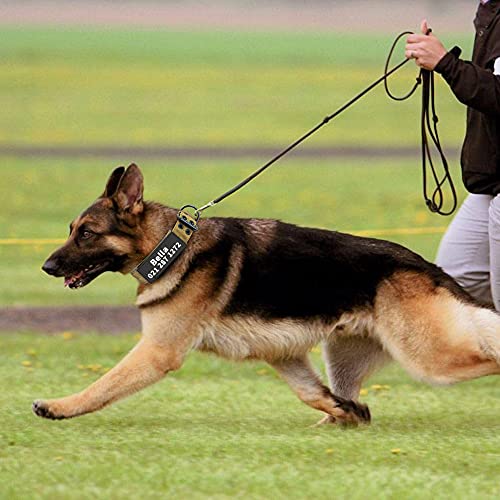 Personalisiertes taktisches Hundehalsband für mittelgroße und große Hunde, personalisiertes Militär-Trainingshalsband mit Name und Telefonnummer (Stil C)