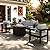 LayinSun Aluminum Furniture Set with Fire Pit Table, 4 Pieces Patio Sectional Conversation Chat Sofa Modern Seating Set