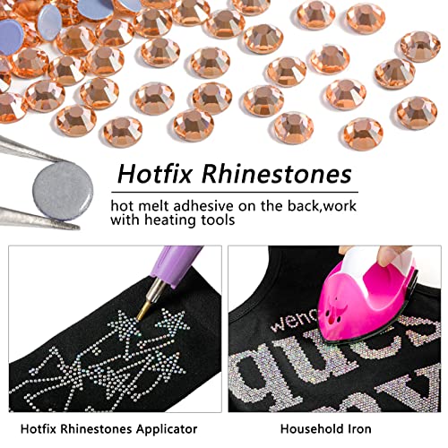 Beadsland Hotfix Rhinestones, 2880pcs Flatback Crystal Rhinestones for Crafts Clothes DIY Decorations Champagne, SS6, 1.9-2.1mm - Image 4