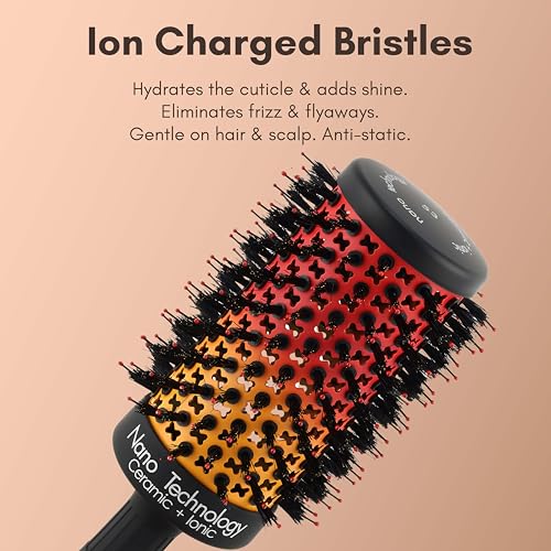 Image of Beaute Secrets Thermal Color Changing Heat Activated Round Brush-Hair Brush -Blow Dryer Brush- Detangling Brush - Reduces Frizz and Adds Volume - Defined Curls, Volume & Root-Lift -53mm Dryer Brush