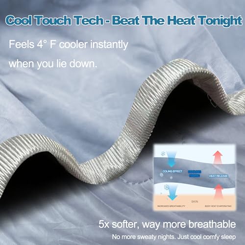 Image of Cooling Blanket Twin(60 inch x 90 inch), Double-Sided Cold Blanket for Hot Sleepers