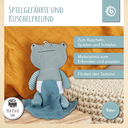 Bieco Frosch Kuscheltier Mit Schmusetuch | 30 cm | Plüschtier für Baby, Mädchen & Junge | Stuffed Animal | Süßes Stofftier