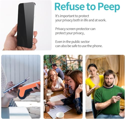 Image of BATCHONE Privacy Tempered Glass Full Screen Protector Compatible For iPhone 13 /13 Pro / 14 (6.1 Inches) (Black) Edge To Edge Full Screen Coverage With Easy Installation Kit,Pack Of 1