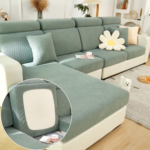 Yoovat Magic Sofa Covers Magic Sofa Couch Covers 2024 New Wear-Resistant Universal Sofa Cover Stretch for Sectional Slipcovers (Texture-Green,Chaise Cover)