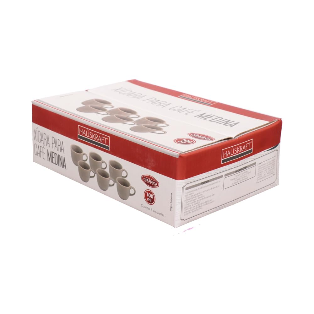 Haüskraft -Xícara para café cerâmica Medina bege 100 ml 6 peças