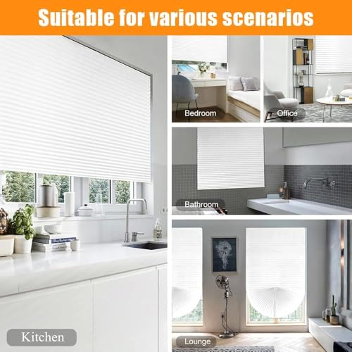 Jonuin 4 Pack Temporary Blinds, 90x180CM No Drill Stick on Blinds, Easy to Cut and Fit Self Adhesive Blind for Windows, Doors, Kitchen, Bathroom, Bedroom Blackout Thermal Privacy Protection (White) - Cosy Home Interiors Jonuin 4 Pack Temporary Blinds, 90x180CM No Drill Stick on Blinds, Easy to Cut and Fit Self Adhesive Blind for Windows, Doors, Kitchen, Bathroom, Bedroom Blackout Thermal Privacy Protection (White) - Image 7