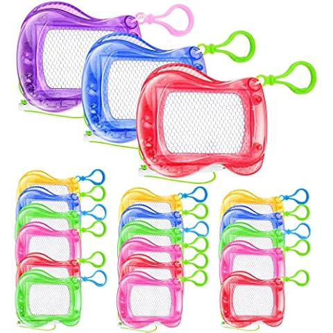 SWEWARM Mini Magnetic Drawing Board - Erasable 20PCS Plastic Lightweight Portable Small Party Favor Doodle Board Keychain Cover