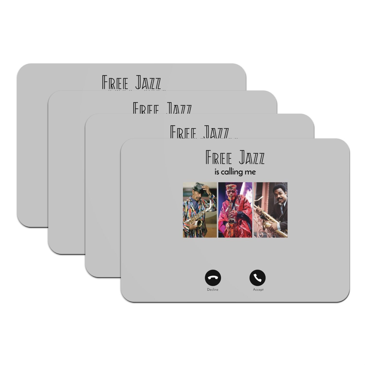 Set de table gris en caoutchouc lot de 4 style jazz 39,5 x 28,5 cm