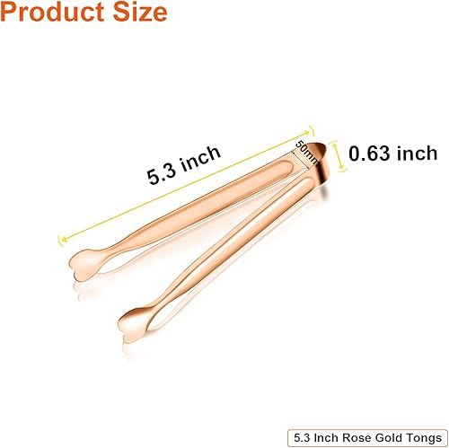 Miniatura 27 de Pinzas para servir, paquete de 12 pinzas de acero inoxidable para azúcar, pinzas pequeñas de 5.3 pulgadas para servir alimentos, bufés, cafeterías