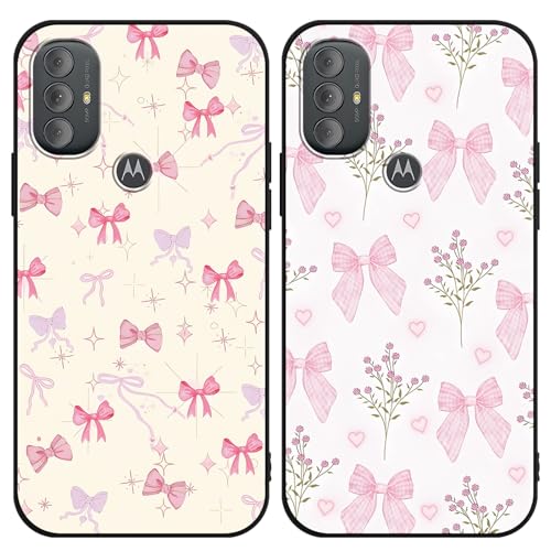 Zrutru 2 Pack Pink Bow Phone Case for Motorola Moto G Power 2022 4G 6.5"
