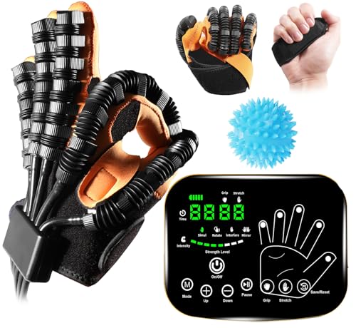 9th Generation Upgrade Rehabilitation Robot Gloves for Stroke Recovery Hand Weakness & Hemiplegia Home Physical Therapy Device with Mirror Training & Multi-Mode (Left Hand XL)