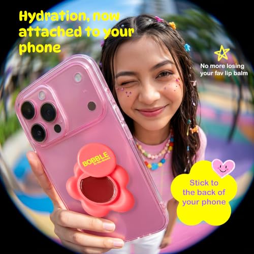 Image of Mila Beaute Bobble Gloss Balm Phone Pod | Cushion Soft Lips with 6-Peptide Complex & Collagen | Natural Tinted Glossy Finish | Non-Sticky & Lightweight | Hydrating & Nourishing I For Dry & Chapped Lips I Lip Balm-Watermelon Bite, 20gm
