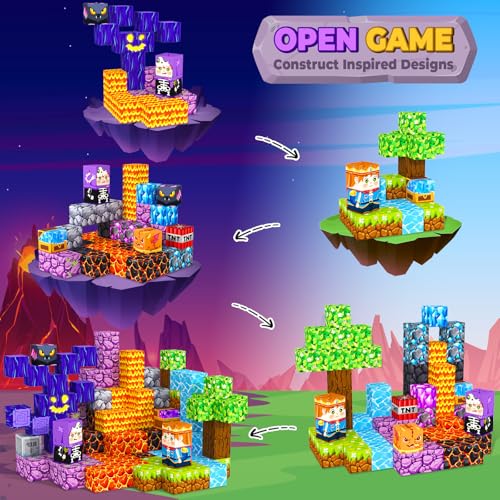 Image of Magnetic Blocks Building Toys for 3 4 5 6 7 8 9 10 11 12 13 Year Old Boys Girls, Kids Magnetic Cubes Tiles Montessori Sensory Travel Magnet Toys Games Christmas Birthday Party Toddler Gifts