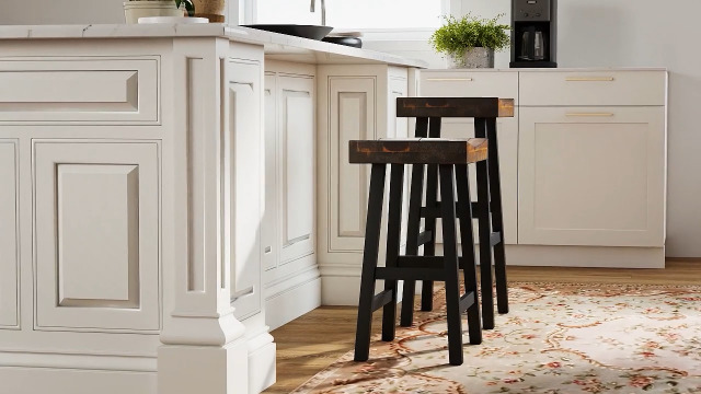 Amazon.com: COSTWAY Wooden Saddle Stools Set of 2, 29-inch Bar