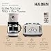 Haden 12 Cup Programmable Drip Coffee Maker Coffee Machine Bundled with Dorset 4 Slice Wide Slot Stainless Steel Toaster, Putty & Chrome