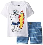 Quiksilver Baby Boys' White Tee with Blue Shorts