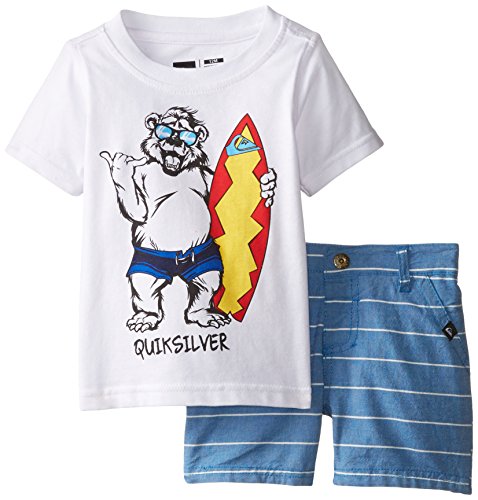 Quiksilver Baby Boys' White Tee with Blue Shorts