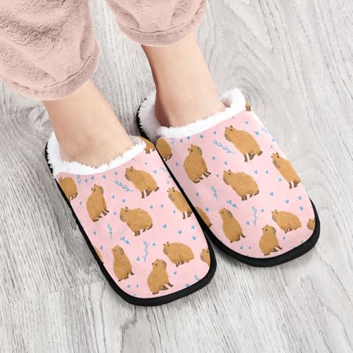 Heart Blue Capibara Slippers For Women Men Soft Memory Foam Non-Slip Animal Winter Indoor House Shoes Travel Slipper4