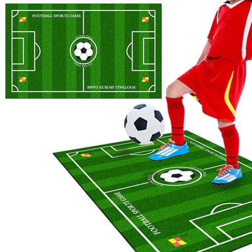WTZWYFWJ Estera De Entrenamiento De Fútbol,60 X 90 Cm Tapete De Fútbol Verde,Tapete De Fútbol Antideslizante,Tapete De Fútbol Silencioso Para Regatear,Football Footstep Training Mat Para Niños