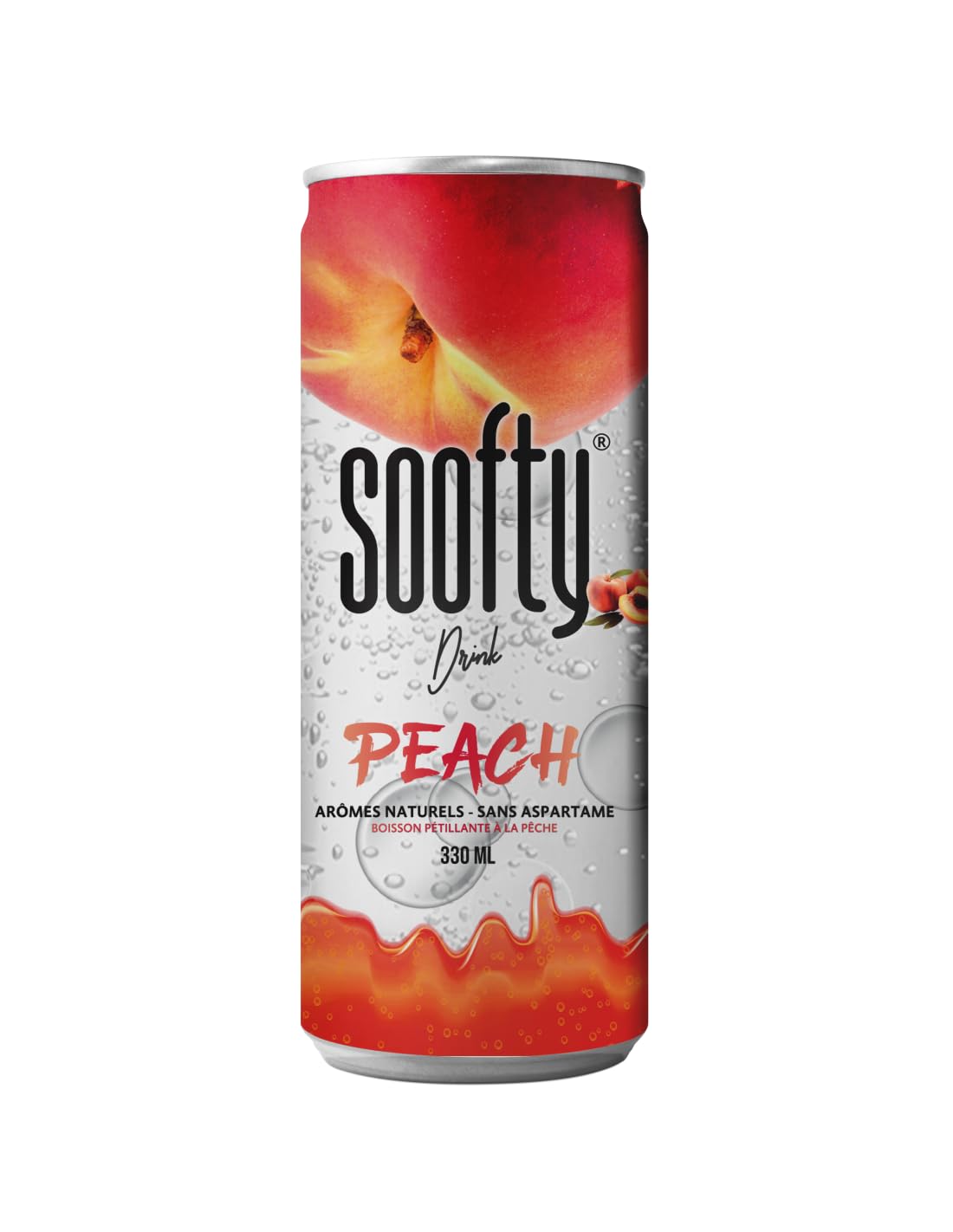 Peach Flavor Drink | Vegan friendly | No added sugar | Very Low calories | Super fruits | 24x 330ml cans