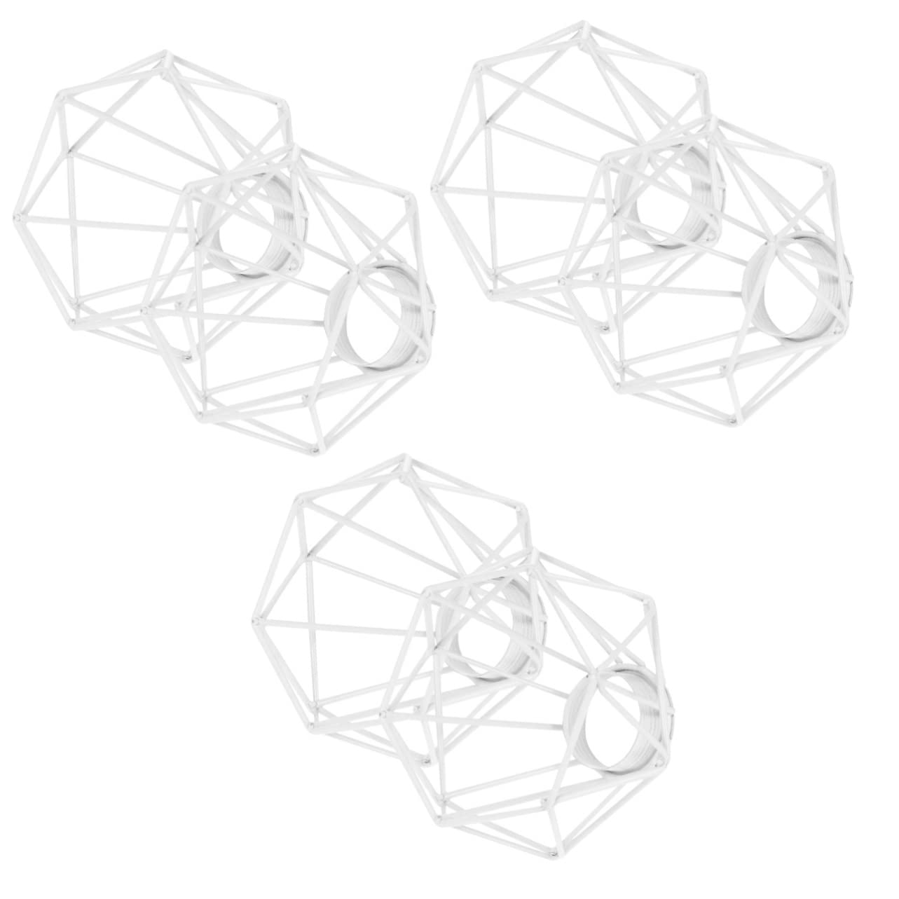 Hoement 6pcs Vintage Metal Lampshade Diamond Shape Design as Bulb Guard and Light Cover for Industrial Chandelier Pendant Light for Living Decor